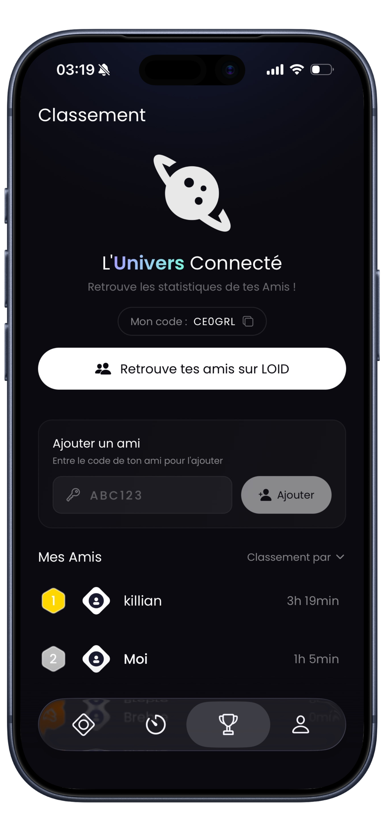 Classement entre amis Loïd